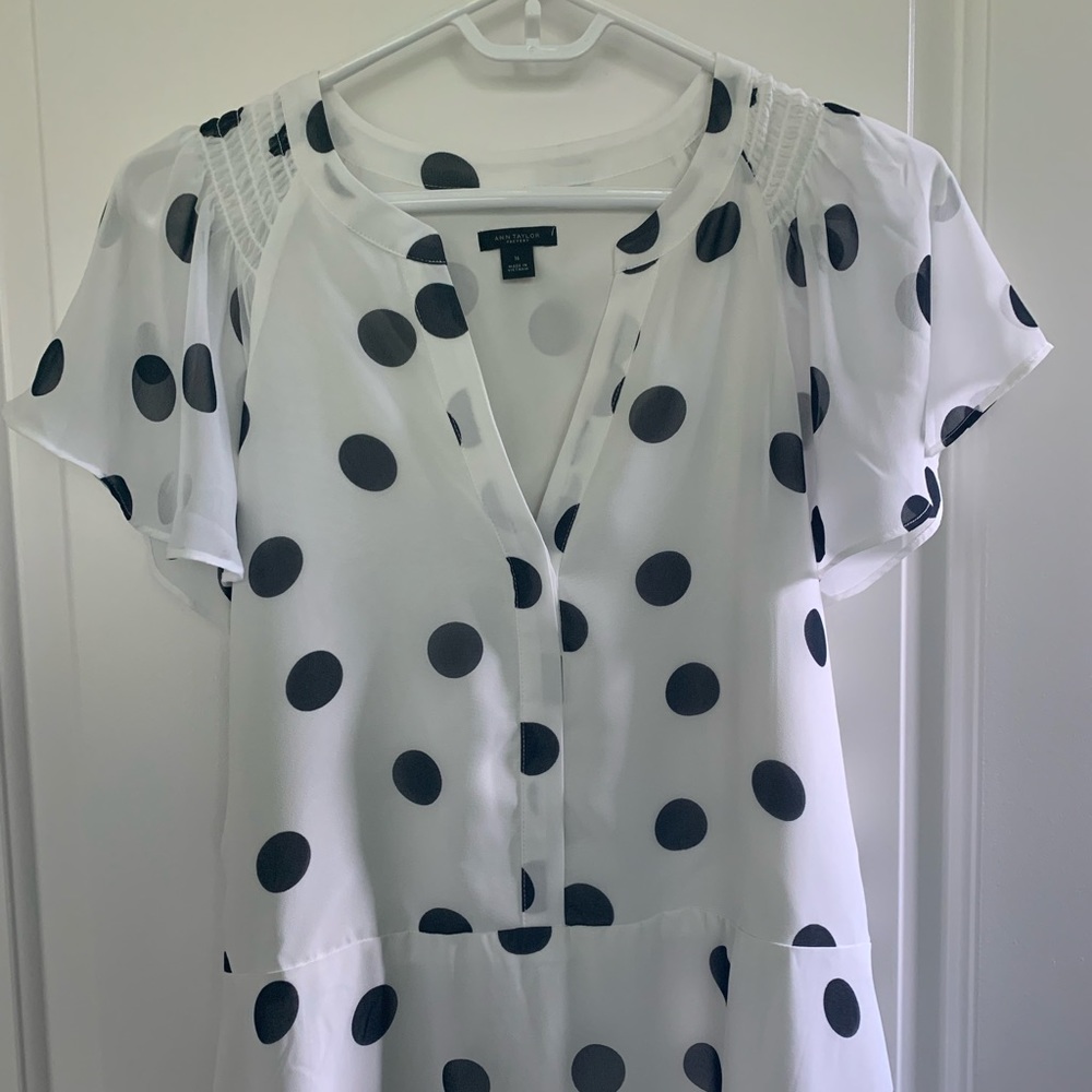 Light & Flowy Polka Dot Flutter Sleeve Dress - image 2